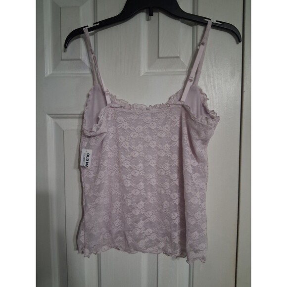NWT Women's Old Navy Fitted Ruffle Floral Lace Cami Top Blouse Size L Lt Lilac - Picture 8 of 8